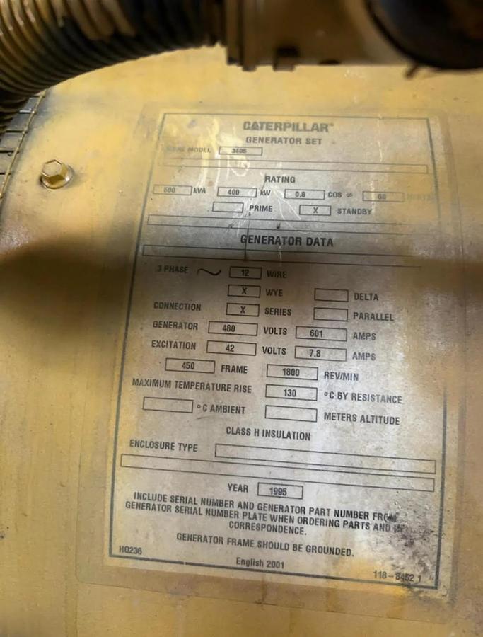 Used 400kW Caterpillar Generator