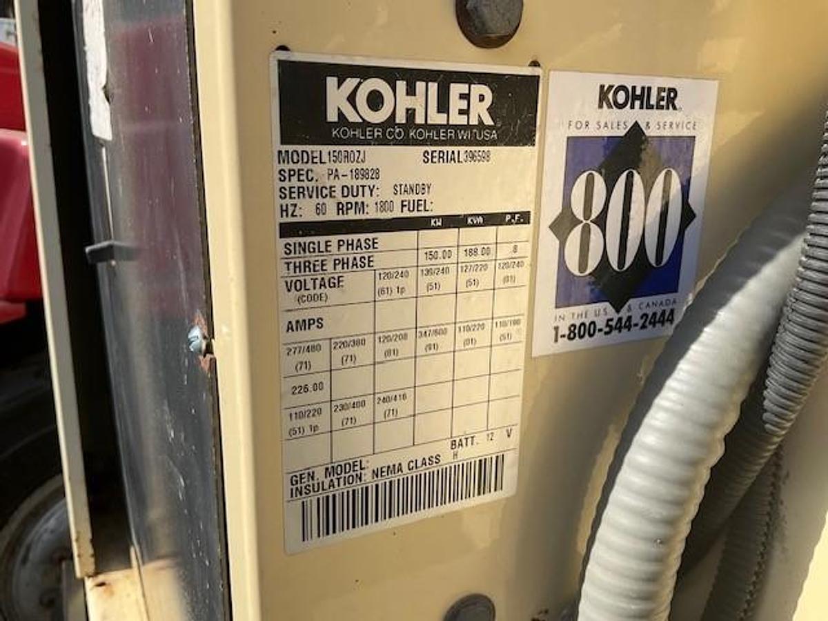 Used Kohler 150kW Generator