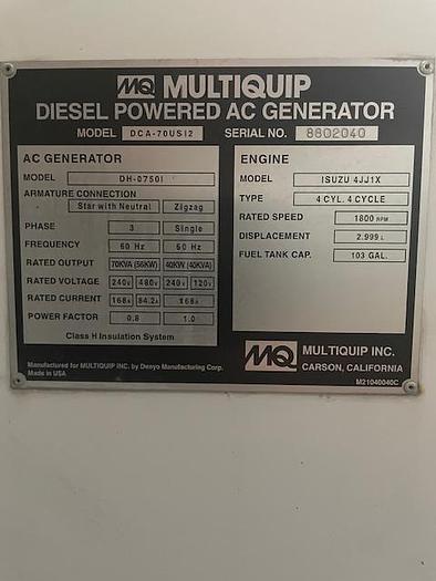 Used Lot of 11 Generators, Multiquip, Generac, Caterpillar, all Load Banked