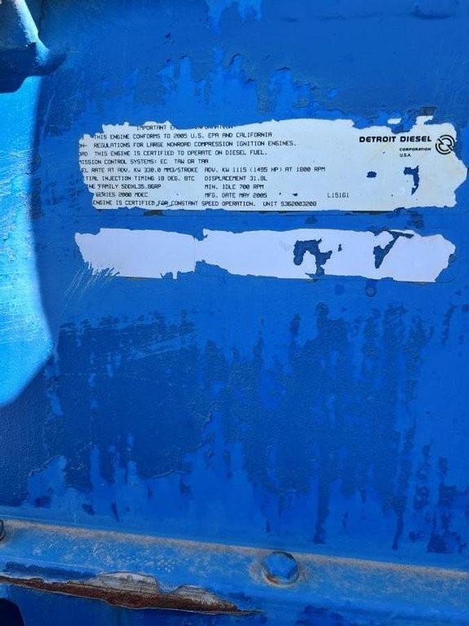 Used DETROIT MTU 16V2000 Diesel Engine Core for parts or rebuild