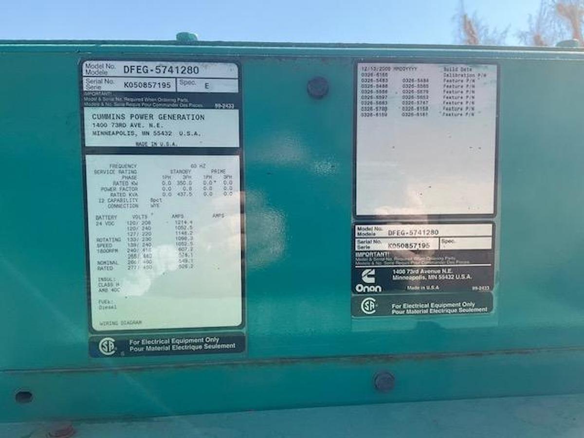 Used Cummins 2006 Generator 350kW