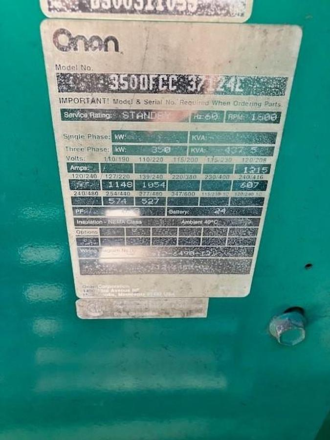 Used 350kW Cummins Generator 855 Engine