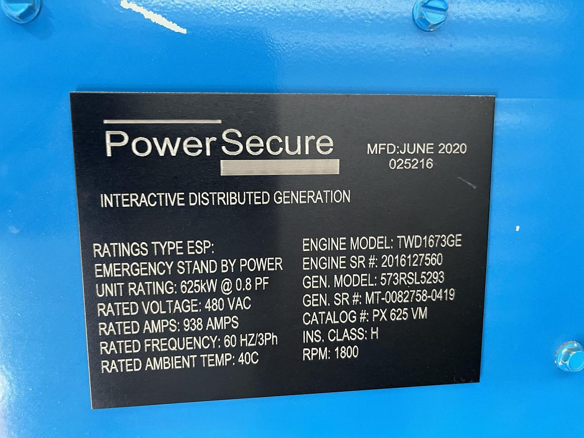 Used 2020 Power Secure Generator PBM1250
