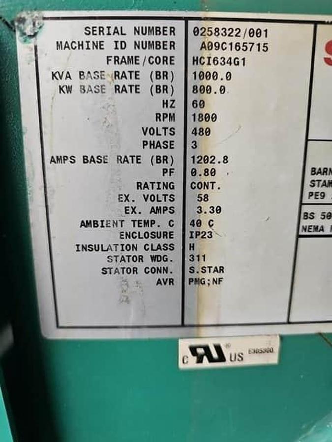 Used 2009 Cummins DQCA 600kW