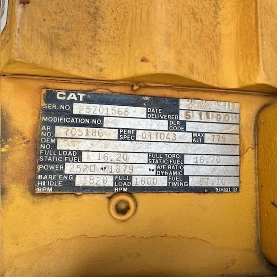 Used 1991 Caterpillar 1750kW Generator Low hours