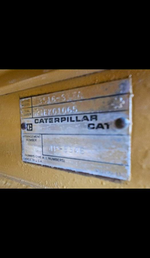 Used 1990 Caterpillar G3516  4160 volt good running  high hour take outs
