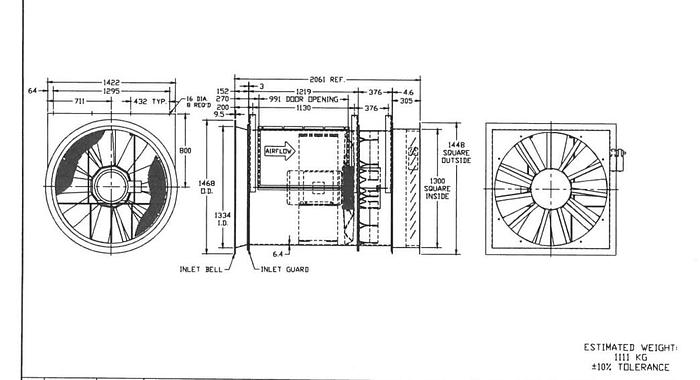 Used 2011 Hartzell A65-499AV265STFQNO Direct drive/ Adjustable Pitch Vaneaxial Fan