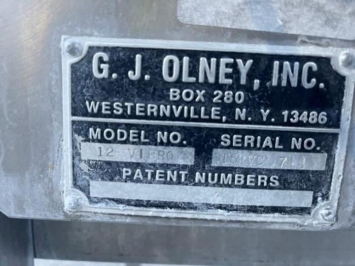 Used Olney Destoner Model 12 VBRO, Serial No. 15VC744