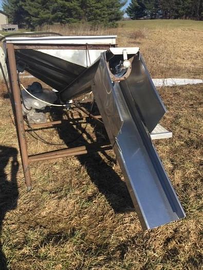 Used S/S BULK FOOD HOPPER HOLDING STORAGE UNIT w/ AUGER VARISPEED DRIVE STOCK (STOCK # 772C)