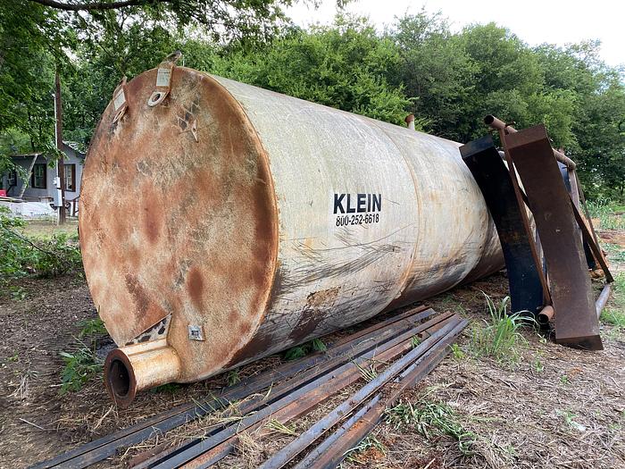 Used Klien/Niece approximately 10,650 gallon horizontal carbon steel water storage tank