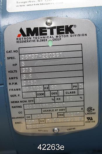 Unused Ametek Rotron DR6D86 Regenerative Blower #42263