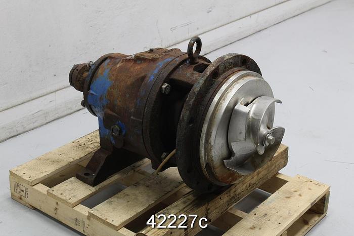 Used Goulds 3175 Pump Power End, 4-vane Stainless Steel 11.5" Impeller #42227