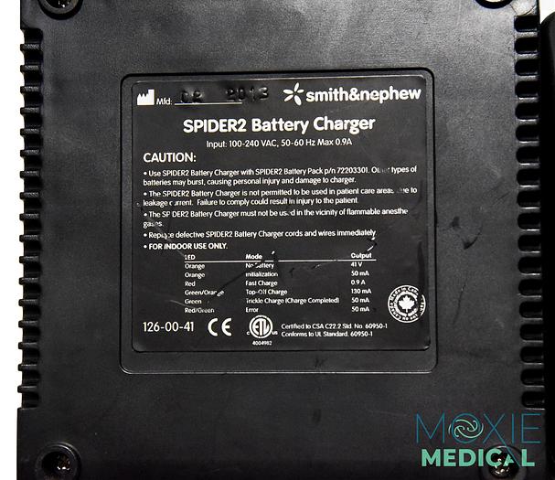 Used Smith & Nephew Spider 2 Batteries And Charger 72203301, 72203840