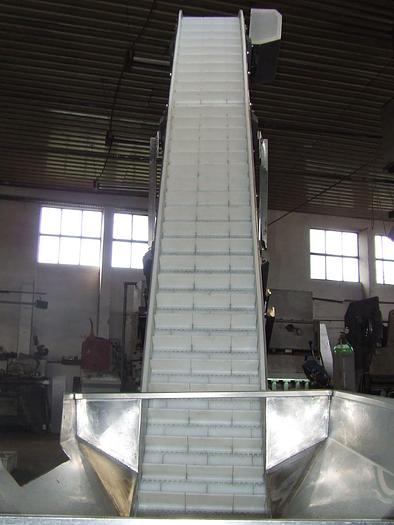Used "Z" type conveyor with modular, sill, white belt - "CABINPLANT"