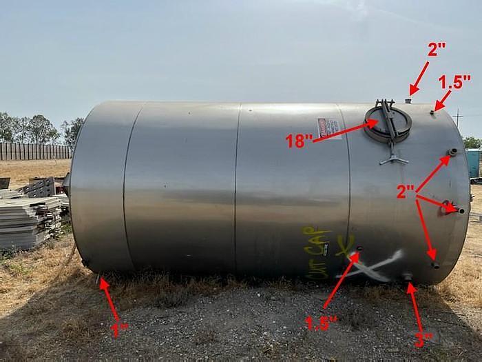 Used 5,000 GALLON VERTICAL TANK - S/S