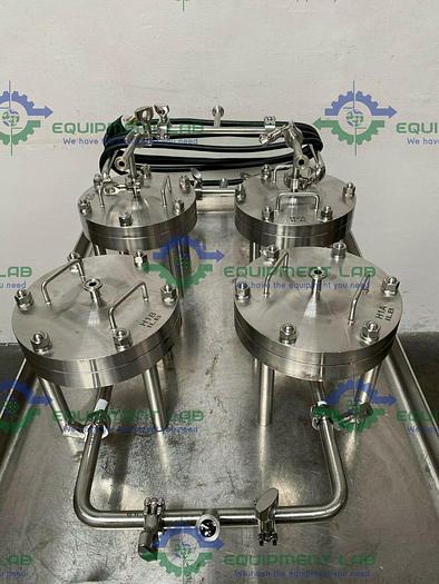 Used Lot of 4- Stainless Steel 142mm Membrane Disc Filter w/ N-K31 Pump & 1.5HP Motor