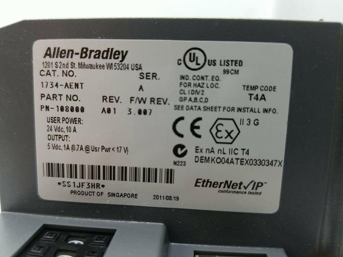 Used Allen Bradley 1734-AENT . 1734-RTB