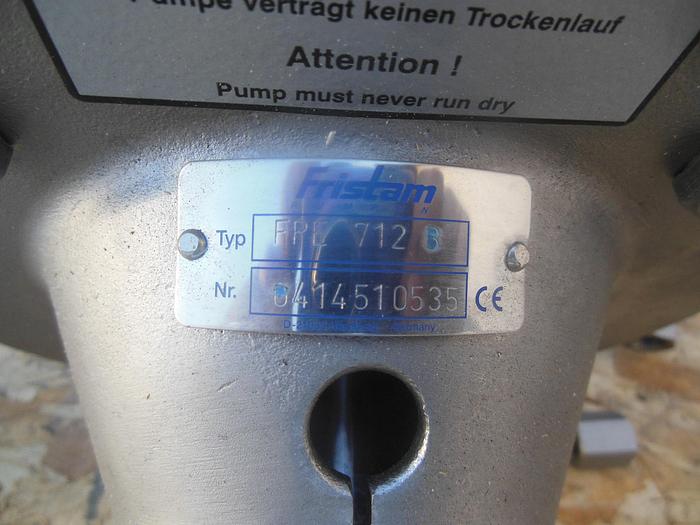 Used Pump, Centrif., 2.30 HP, Stainless Steel, Fristam, Model FPE 712 B, #S742766