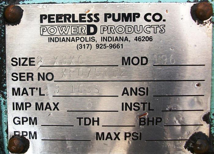 Used Pump, Centrif., 15 HP, S/st, 3" x 2", Power D, #S730031