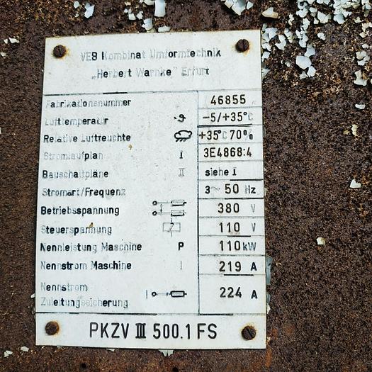 Used Press Sheet Stamping Mechanical PKZVIII500.1FS