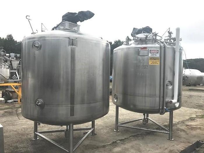 Used 1200 GALLON (4500 LITER) SANITARY PHARMACEUTICAL REACTORS/FERMENTERS