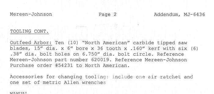 Used 2002 Mereen Johnson 424-DC-2+4 Gang Rip Saw