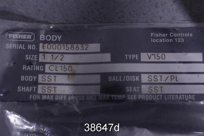 Unused Fisher V150 1.5" Vee-ball Valve #38647
