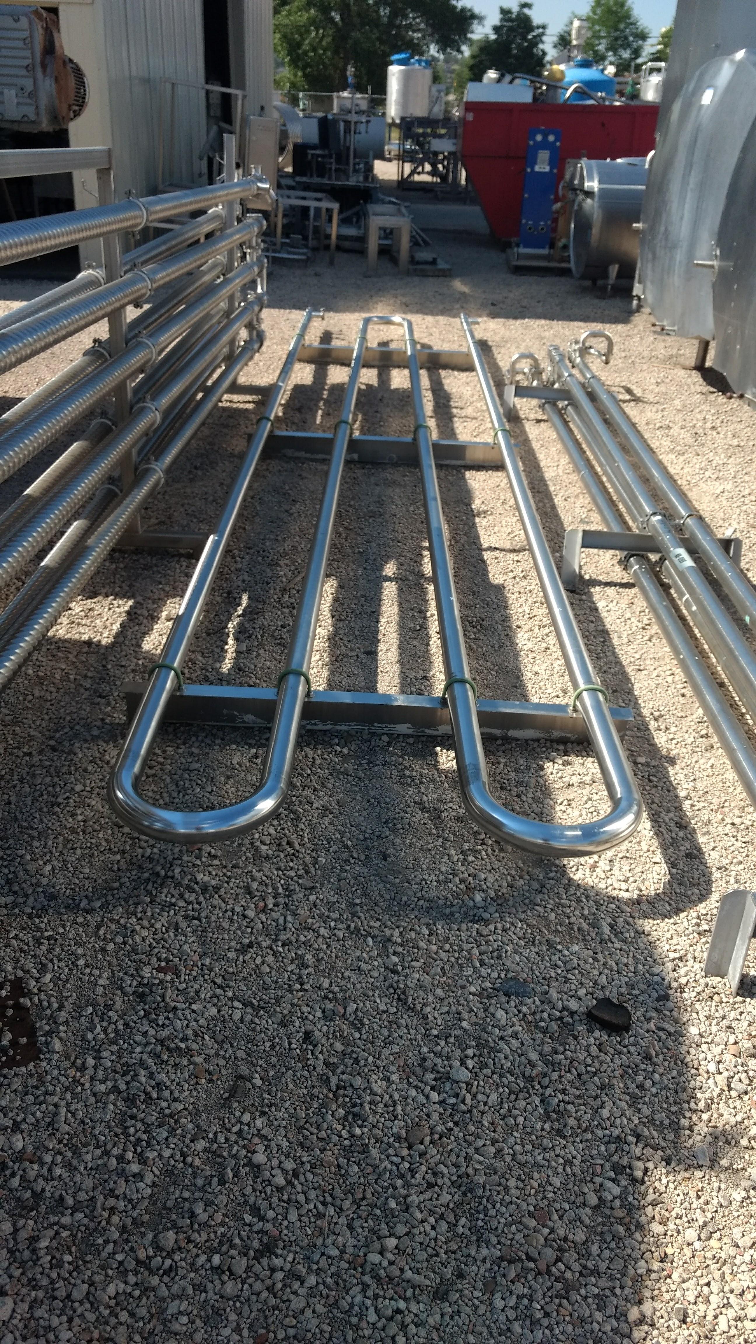 Used 84 SQ. FT. MULLER WALL MOUNT TRIPLE TUBE HEAT EXCHAGER