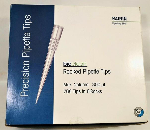 New open box (1500) Rainin Bioclean RTL300 Racked Pipette Tips 300μL