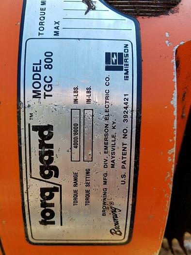 Used BROWNING TGC800 TORQ-GARD OVERLOAD CLUTCH 4000-8000 IN LB TORQUE