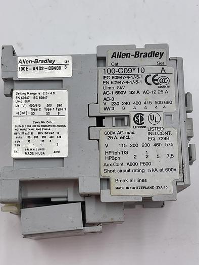 Used Allen-Bradley 100-C09*10 Ser A 