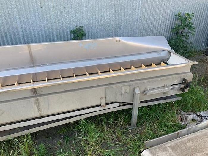Used 12" Wide x 39.5' Cleated Sanitary Incline Conveyor