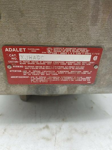 Used BEBCO MODEL 2000 2003 TYPE X CONTROL EPCU 110V ADALET XJHAGC