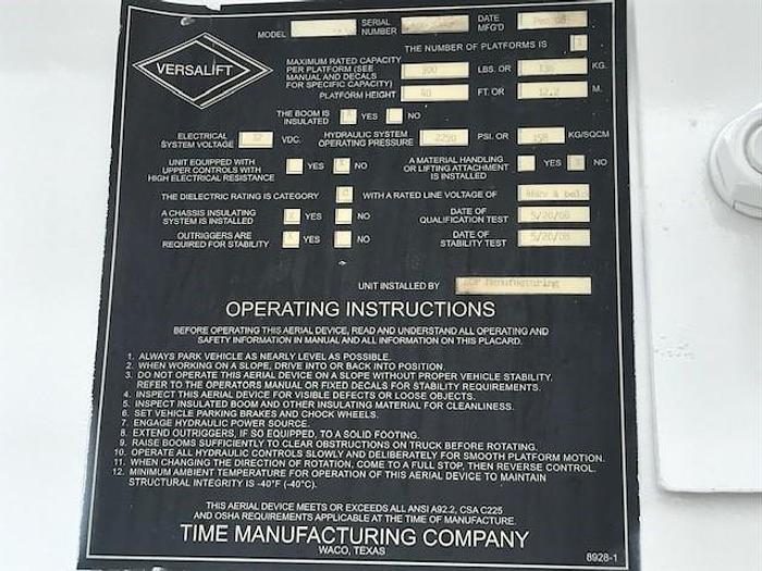 Used 2008 Versalift SST40EIH 45ft Backyard Bucket Crawler - C31650