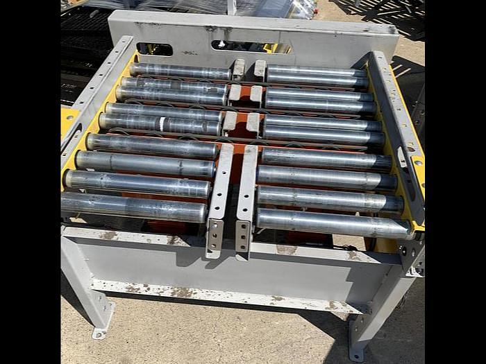 Used CONVEYOR SECTIONS, BALL, ROLLER, POWERED PLC CONTROLLED TRANSFER CONVEYOR,  SAFTEY FENCING