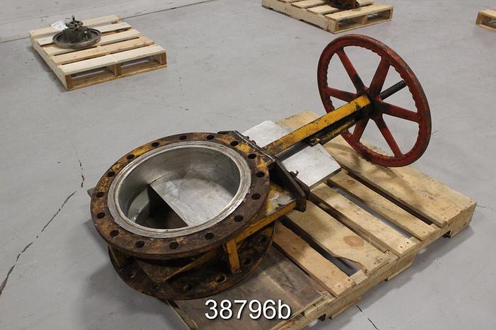 Used T. Mcavity And Sons 16" Hand Operated Knife Gate Valve, 8.75" Face to Face #38796