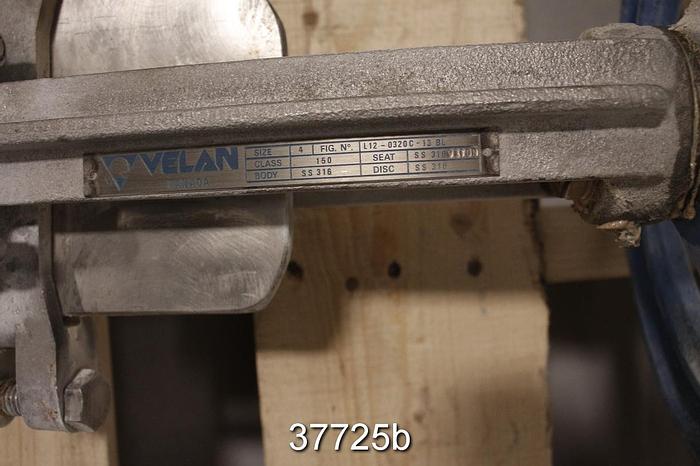 Used Velan 4" Hand Operated Knife Gate Valve, L12-0320C-13BL #37725