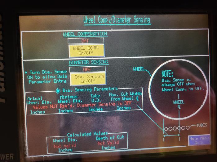 Used Everite Electrochemical Automatic Tube Cutoff Saw Machine Model TC SR7