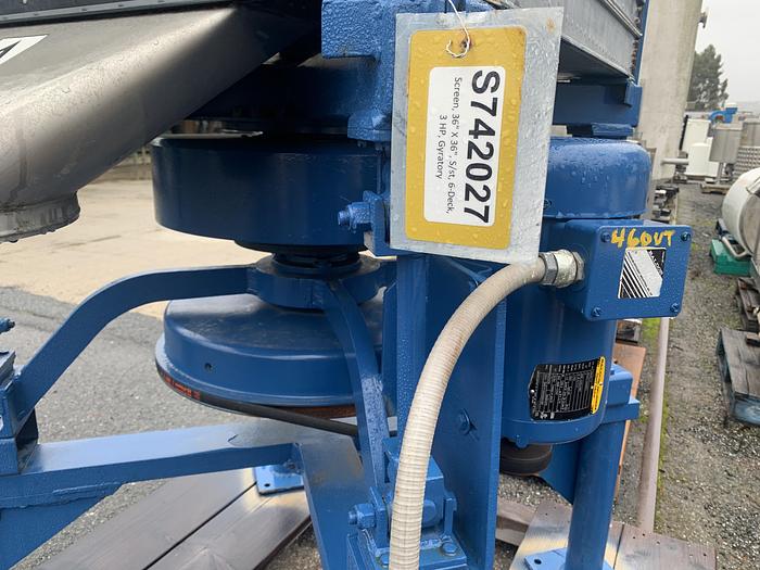 Used Screen, 36" X 36", S/st, 6-Deck, 3 HP, Gyratory, #S742027