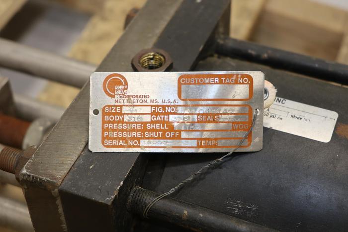 Used Wey 4" Air Operated Knife Gate Valve #44284