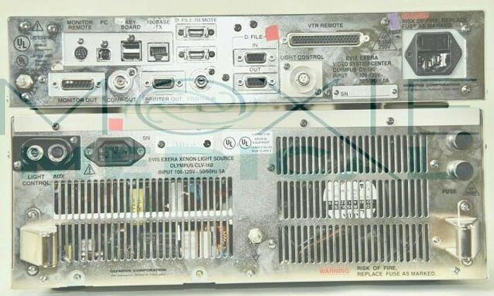 Used Olympus CV-160 Evis Exera Processor, CLV-160 Light Source, MAJ-843 Pig Tail, Keyboard and Accessories