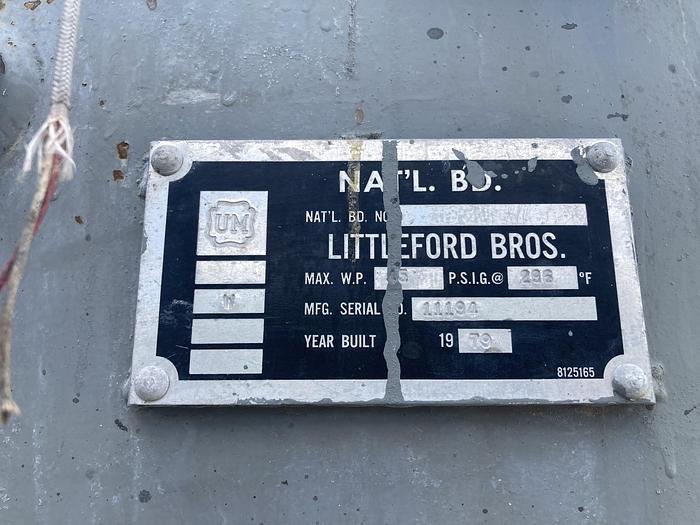 Used Litteford Model W-600 high intensity mixer with 600 liter capacity