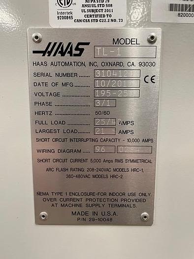 Used 2015 HAAS TL-1 CNC Lathe ***Only 672 hours ***