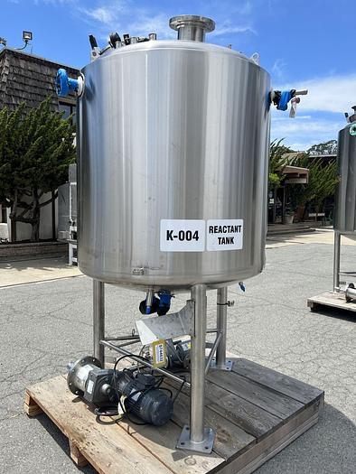Used Reactor, 370 Gallon, 316L Stainless Steel, Jacketed, Agitated, T&C Stainless #S744632