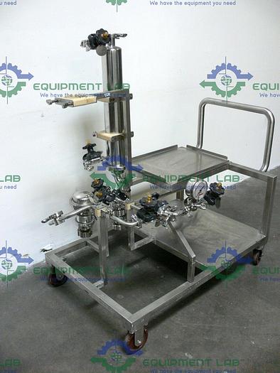 Used Sartorius HU12U71-3058M F-1748 Asepco + ITT PureFlo Filtration Skid w/ Valves