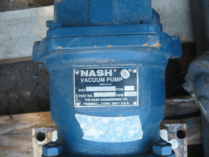 Used NASH AT-34 TWO STAGE LIQUID RING VACUUM PUMP – 3 HP