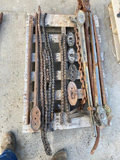 Used Chain Pipe Wrench Vise Tong Components Package
