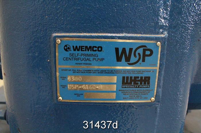 Unused Wemco WSP-4A60-B  Self Priming Centrifugal Pump #31437