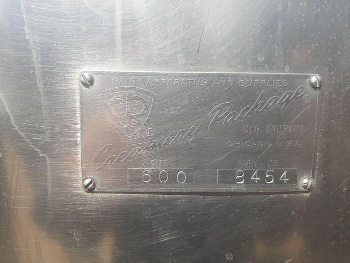 Used 600 GALLON CREMERY PACKAGE MIX TANK - S/S - JACKETED