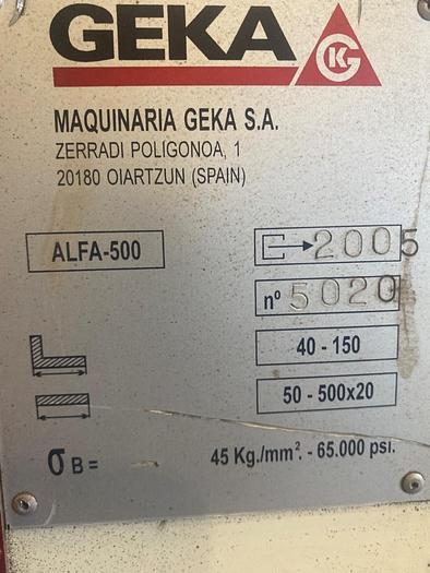 Used 2005 GEKA ALFA 500/150 Punching & Shearing Machine